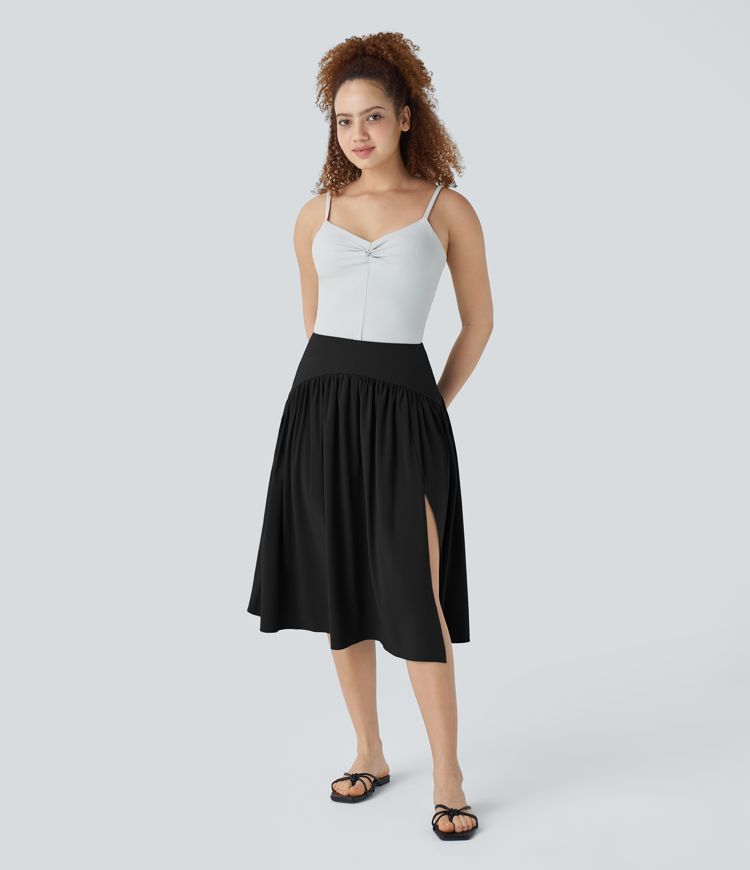 Breezeful™ High Waisted Flowy Quick Dry Midi Skirt