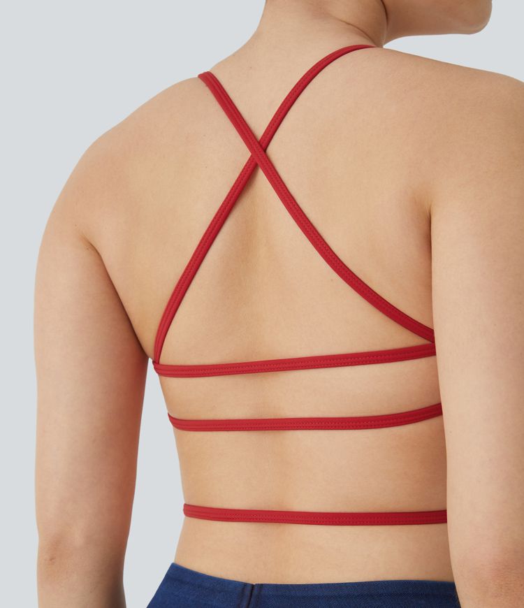 Softlyzero™ Plush Square Neck Backless Crisscross Cropped Casual Tank Vest Top