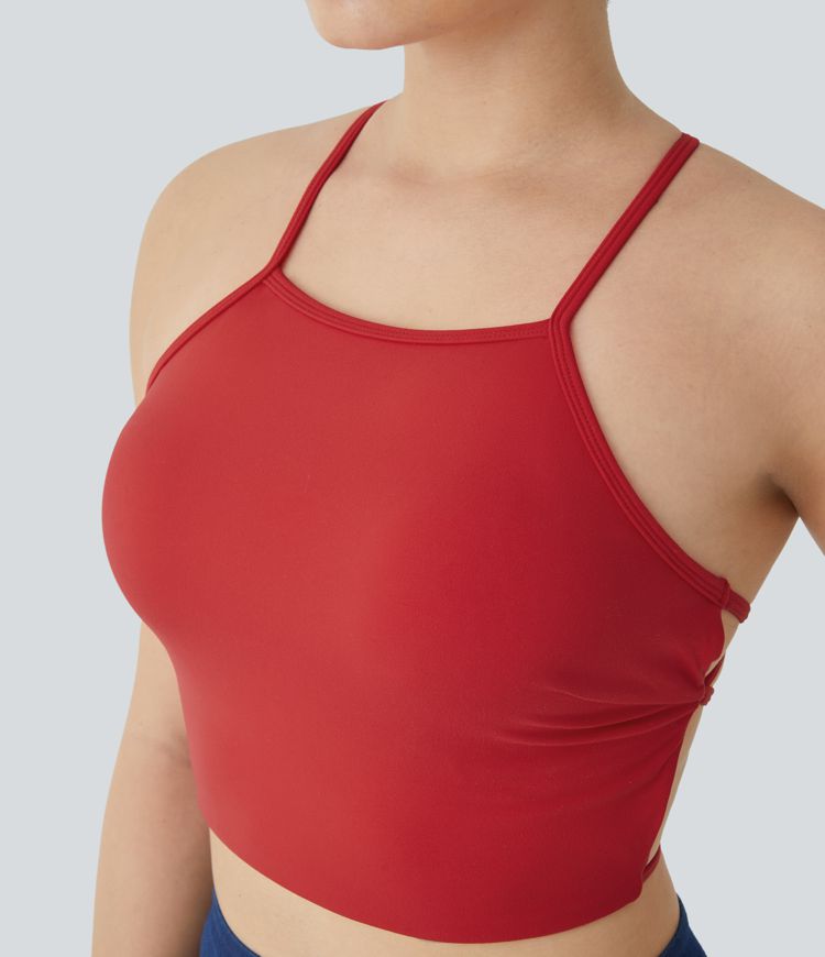 Softlyzero™ Plush Square Neck Backless Crisscross Cropped Casual Tank Vest Top