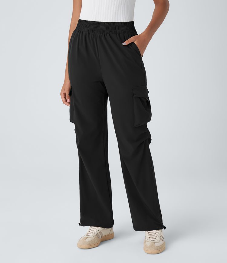 High Waisted Pockets Casual Cargo Pants