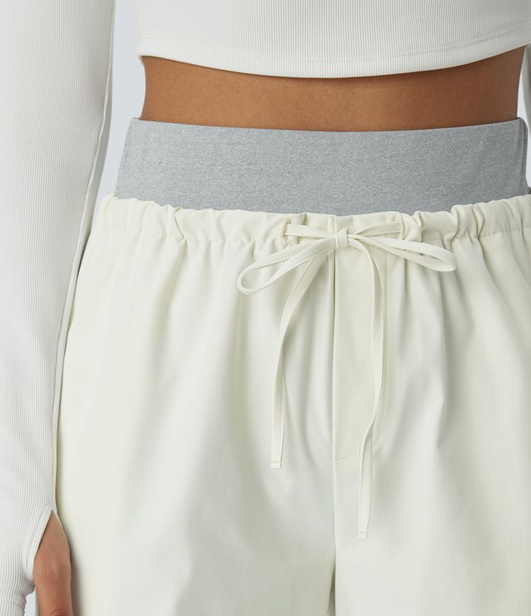 Joggers cargo correr senderismo tiro alto cordón múltiple bolsillo resistente desgaste repelente agua doble capa