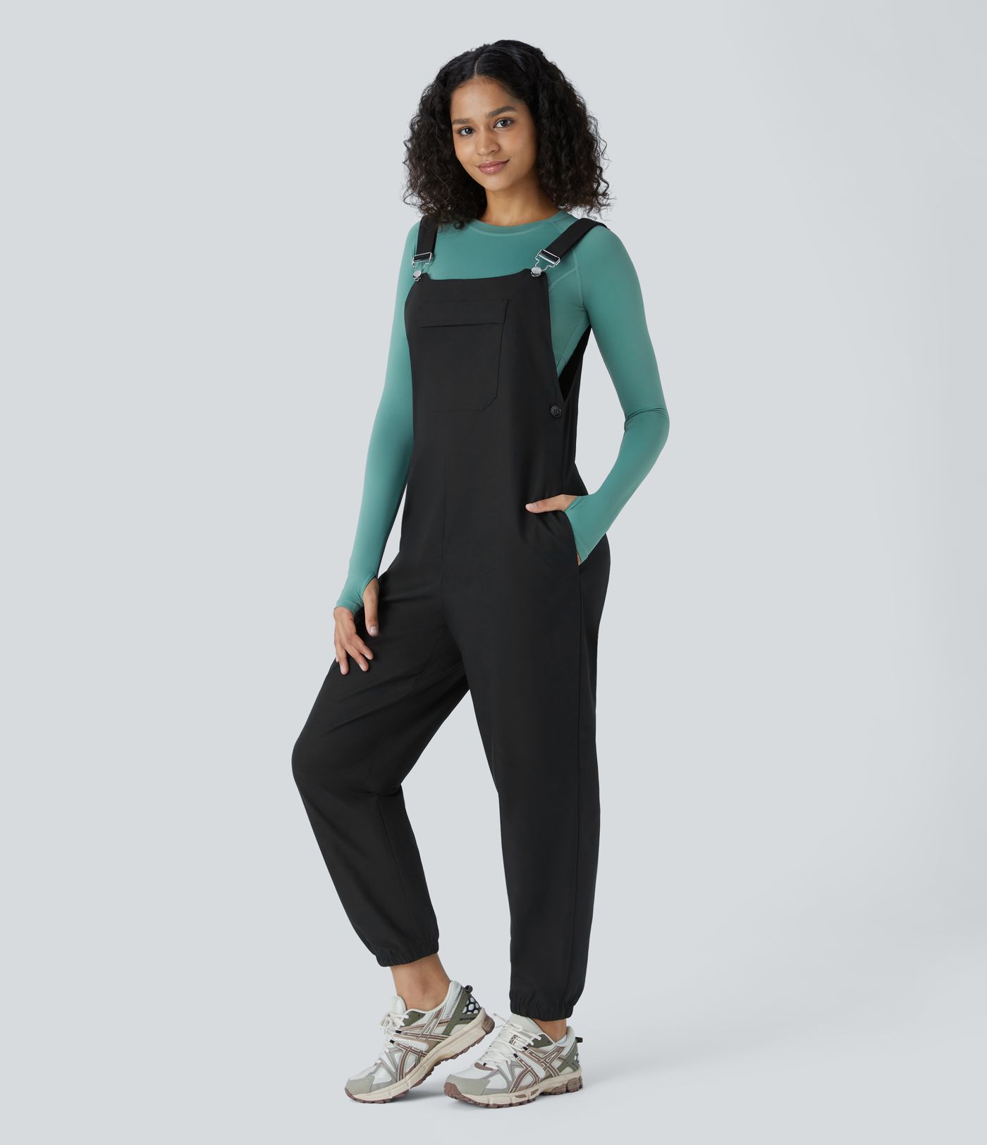 撥水性 耐摩耗性 調節可能なストラップ 複数のポケット ボタン付きハイキングオーバーオール