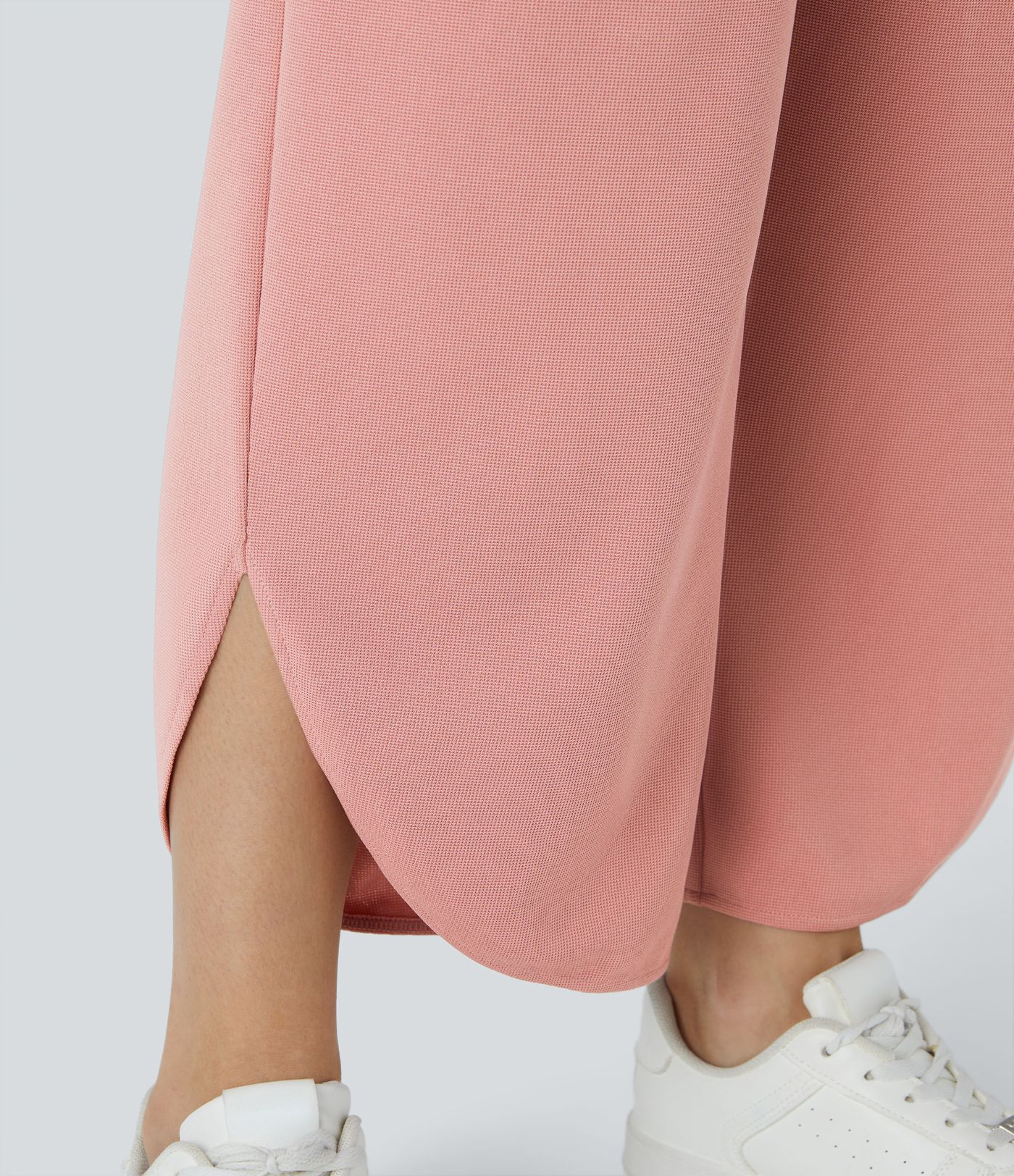 調節可能なストラップ プリーツ入り サイドポケット カーブヘム ワッフル カジュアルオーバーオール