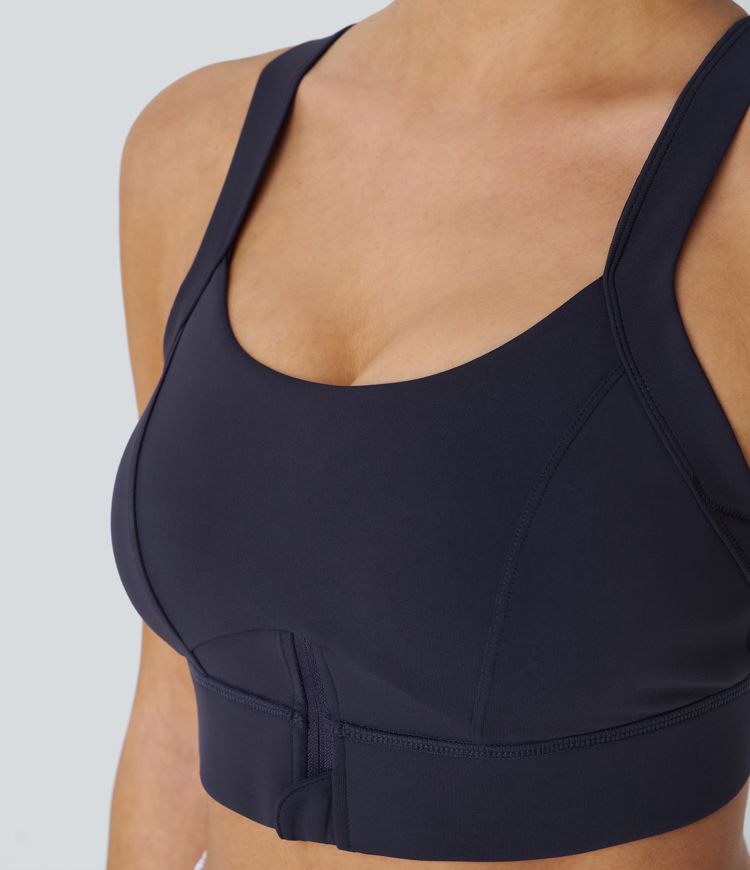 Sujetador deportivo SpeedWave™ entrenamiento secado rápido cremallera sin espalda cruzada sujeción media