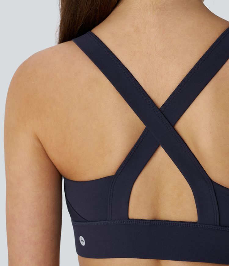 Sujetador deportivo SpeedWave™ entrenamiento secado rápido cremallera sin espalda cruzada sujeción media