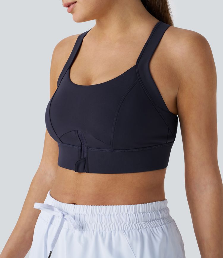 Sujetador deportivo SpeedWave™ entrenamiento secado rápido cremallera sin espalda cruzada sujeción media