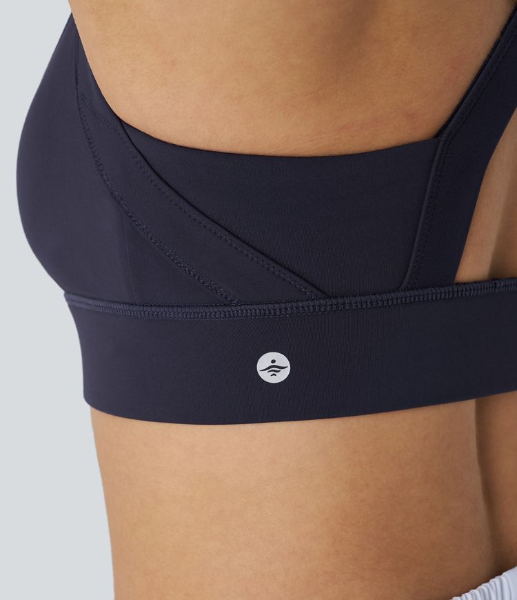 Sujetador deportivo SpeedWave™ entrenamiento secado rápido cremallera sin espalda cruzada sujeción media