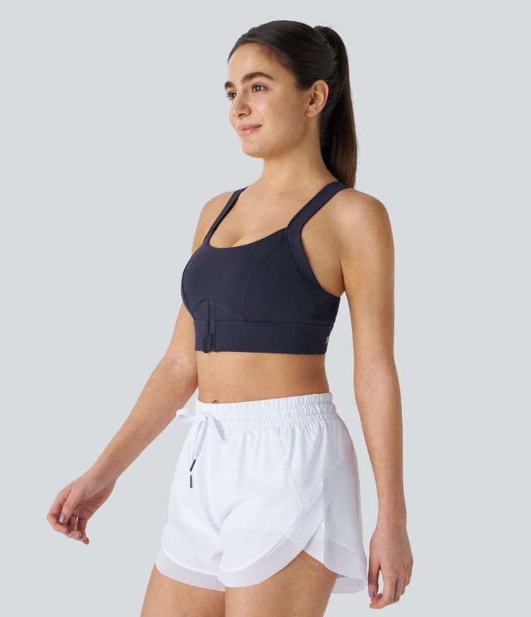 Sujetador deportivo SpeedWave™ entrenamiento secado rápido cremallera sin espalda cruzada sujeción media