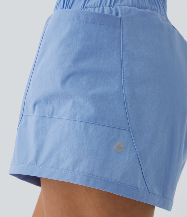 High Waist Side Pocket 2-in-1 Workout Shorts