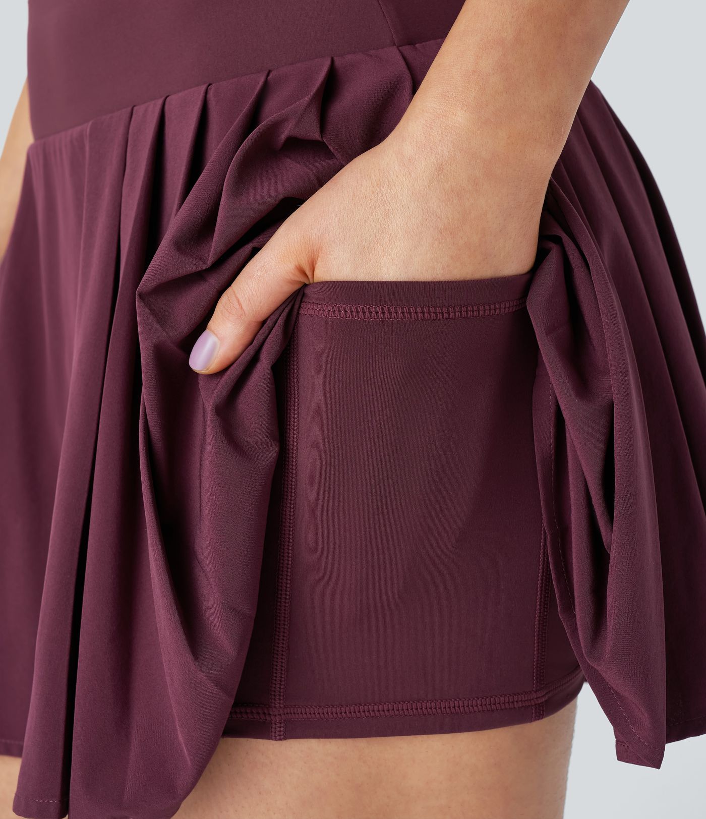 Breezeful™ High Waisted 2-in-1 Side Pocket Pleated Mini Quick Dry Tennis Skirt