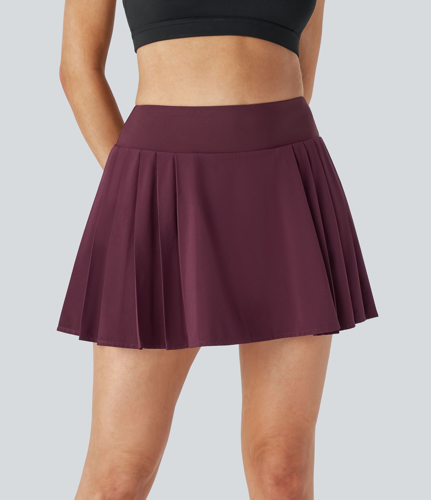Breezeful™ High Waisted 2-in-1 Side Pocket Pleated Mini Quick Dry Tennis Skirt