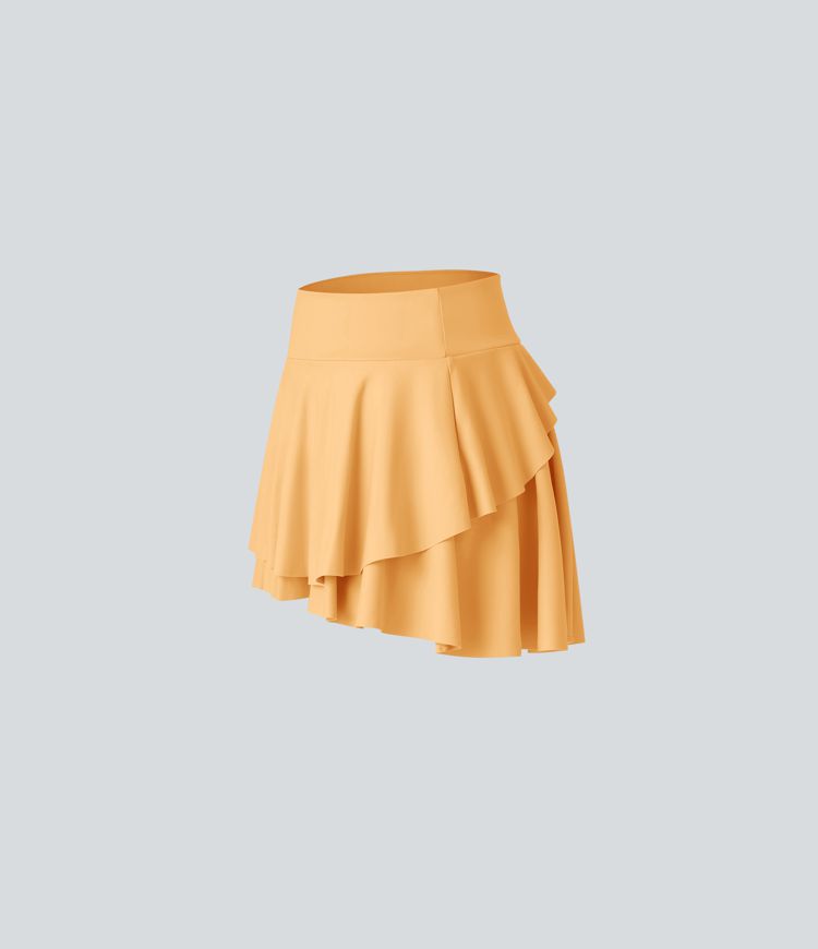 High Waisted 2-in-1 Pocket Flare Mini Tennis Skirt