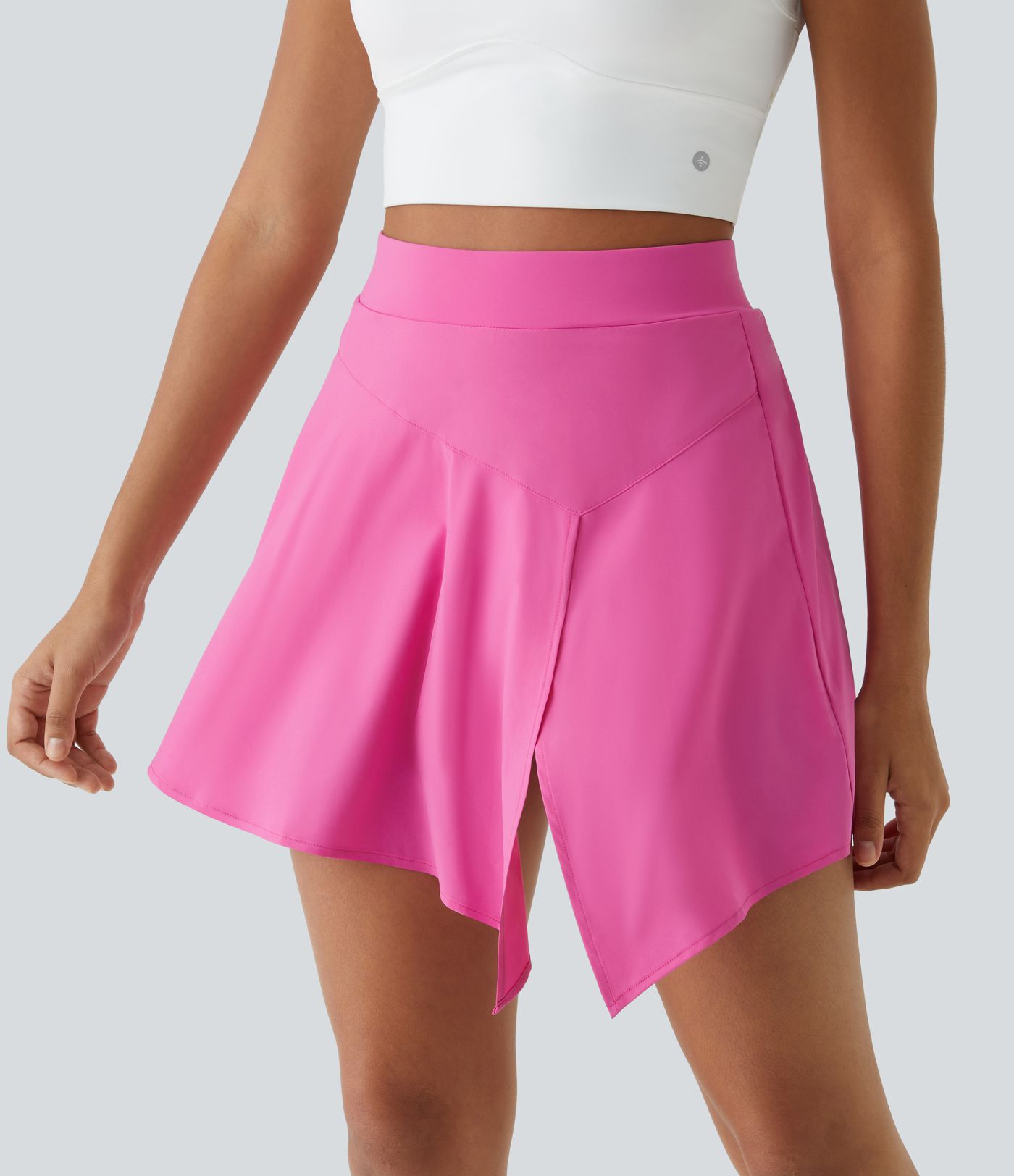 Breezeful™ High Waisted Asymmetric Hem 2-in-1 Pocket Mini Quick Dry Dance Skirt