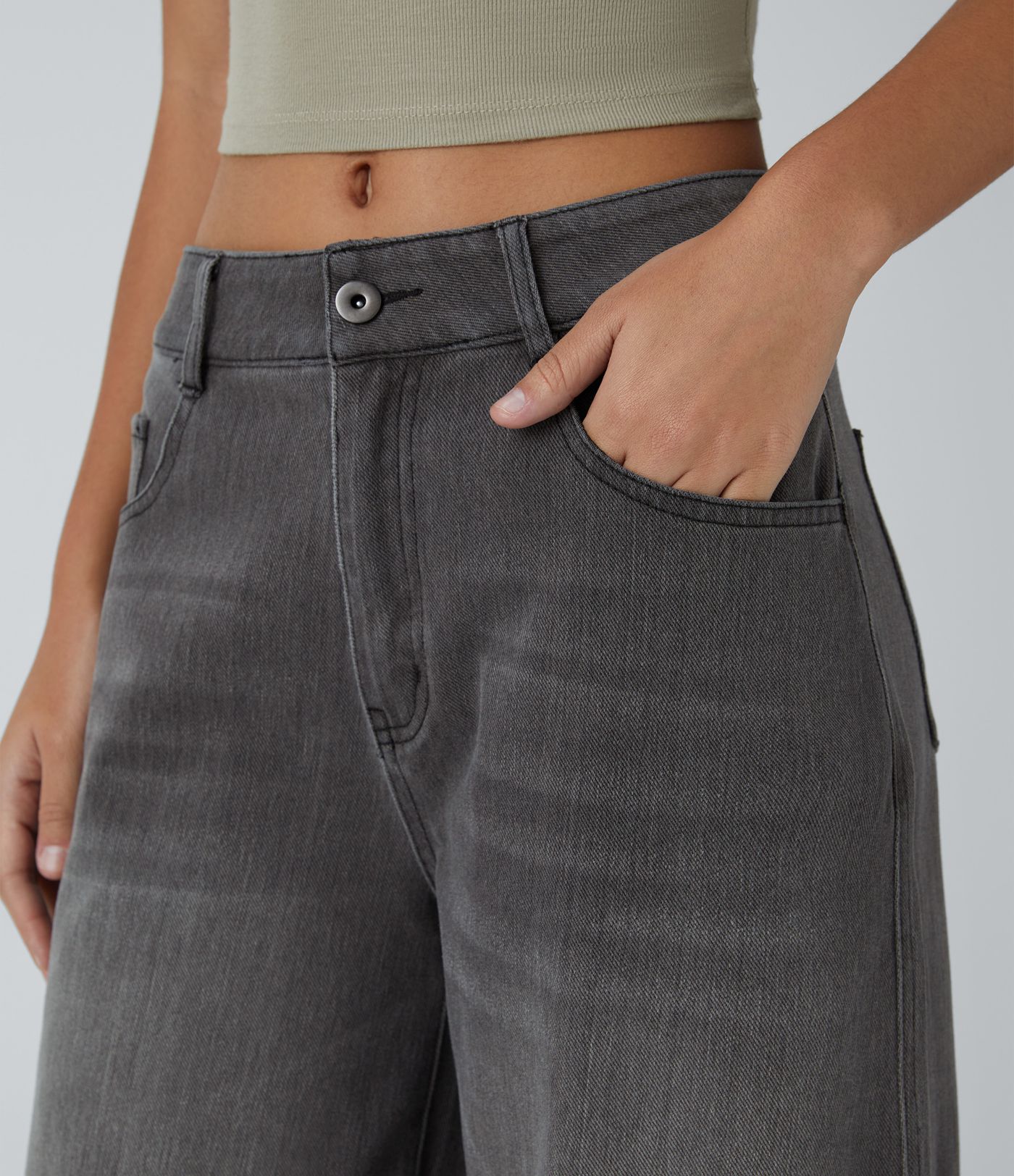 Halara Flex™ Hár-mistur Ruffle Hem Velvet Legging