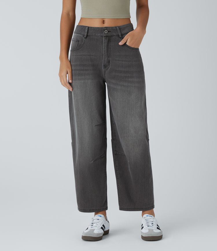 Jeans Halara Flex™ Denim elástico múltiple bolsillo cierre botón pierna cilíndrica