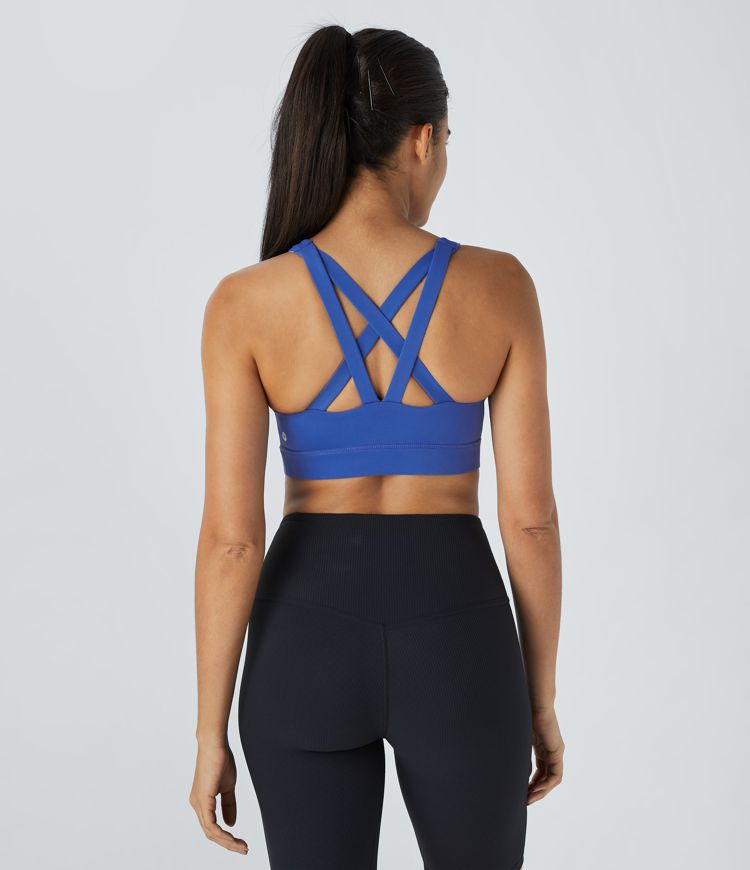 SpeedWave™ Medium Support Backless Crisscross Quick Dry Workout Sports Bra