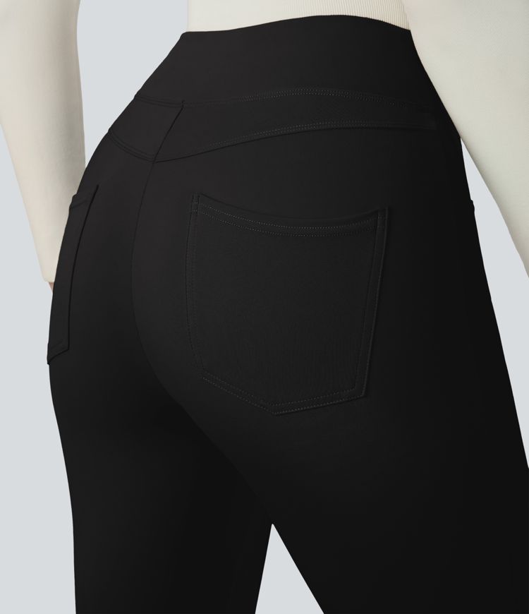 Pantalon tailleur ajusté taille haute avec poches décoratives Halara Flex™ DayStretch