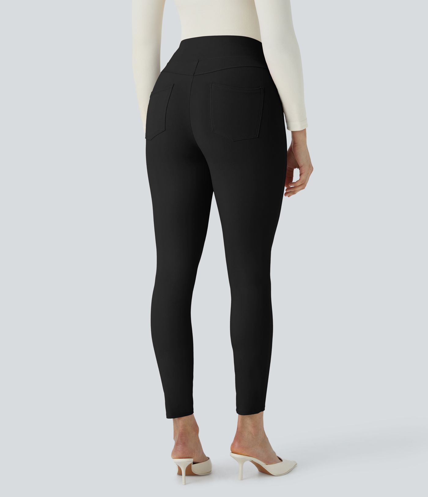Pantalon tailleur ajusté taille haute avec poches décoratives Halara Flex™ DayStretch