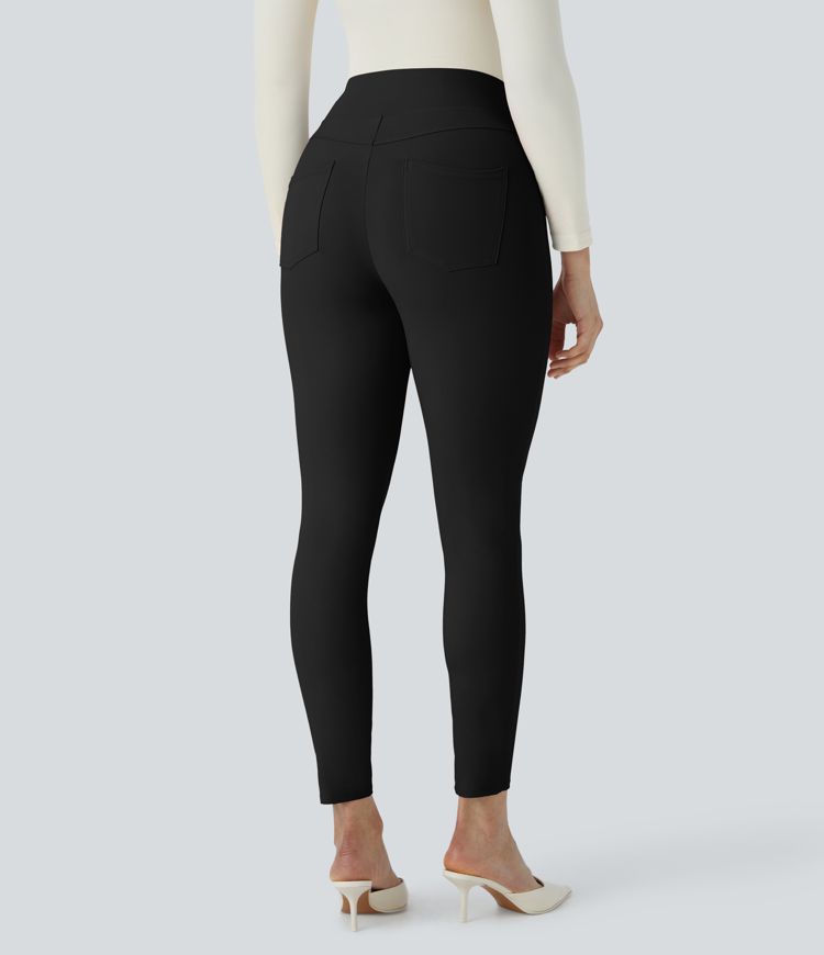 Pantalon tailleur ajusté taille haute avec poches décoratives Halara Flex™ DayStretch