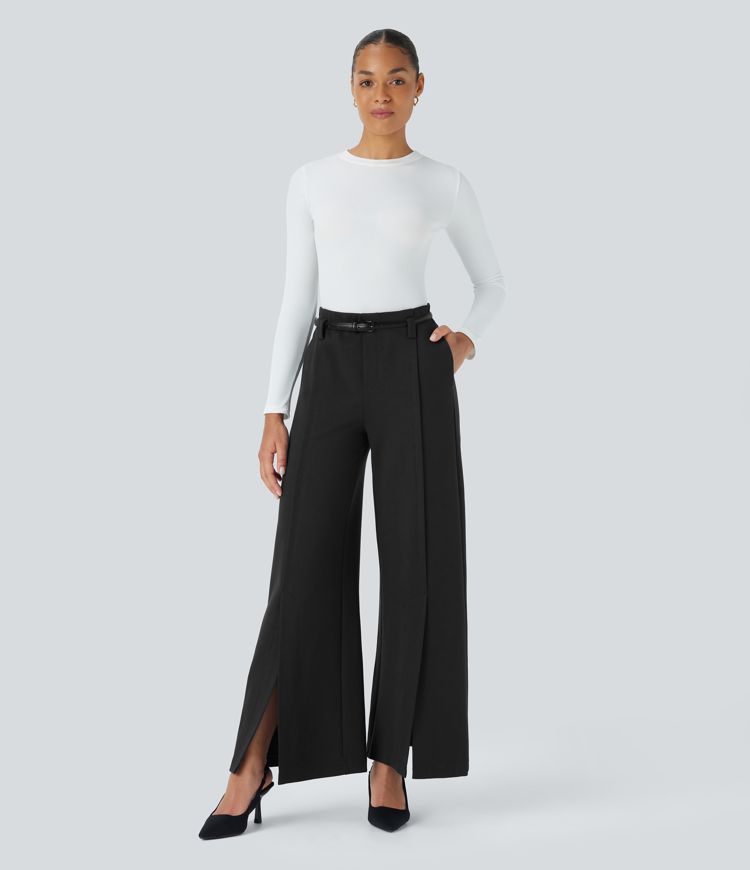 Halara Flex™ SculptKnit High Waisted Pocket Wide Leg Work Pants
