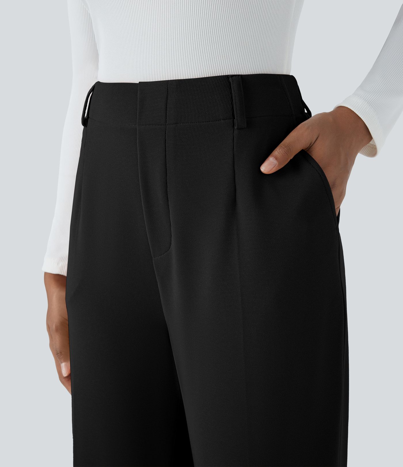 Halara Flex™ High Waist Hose mit Taschen und Waffelmuster für die Arbeit