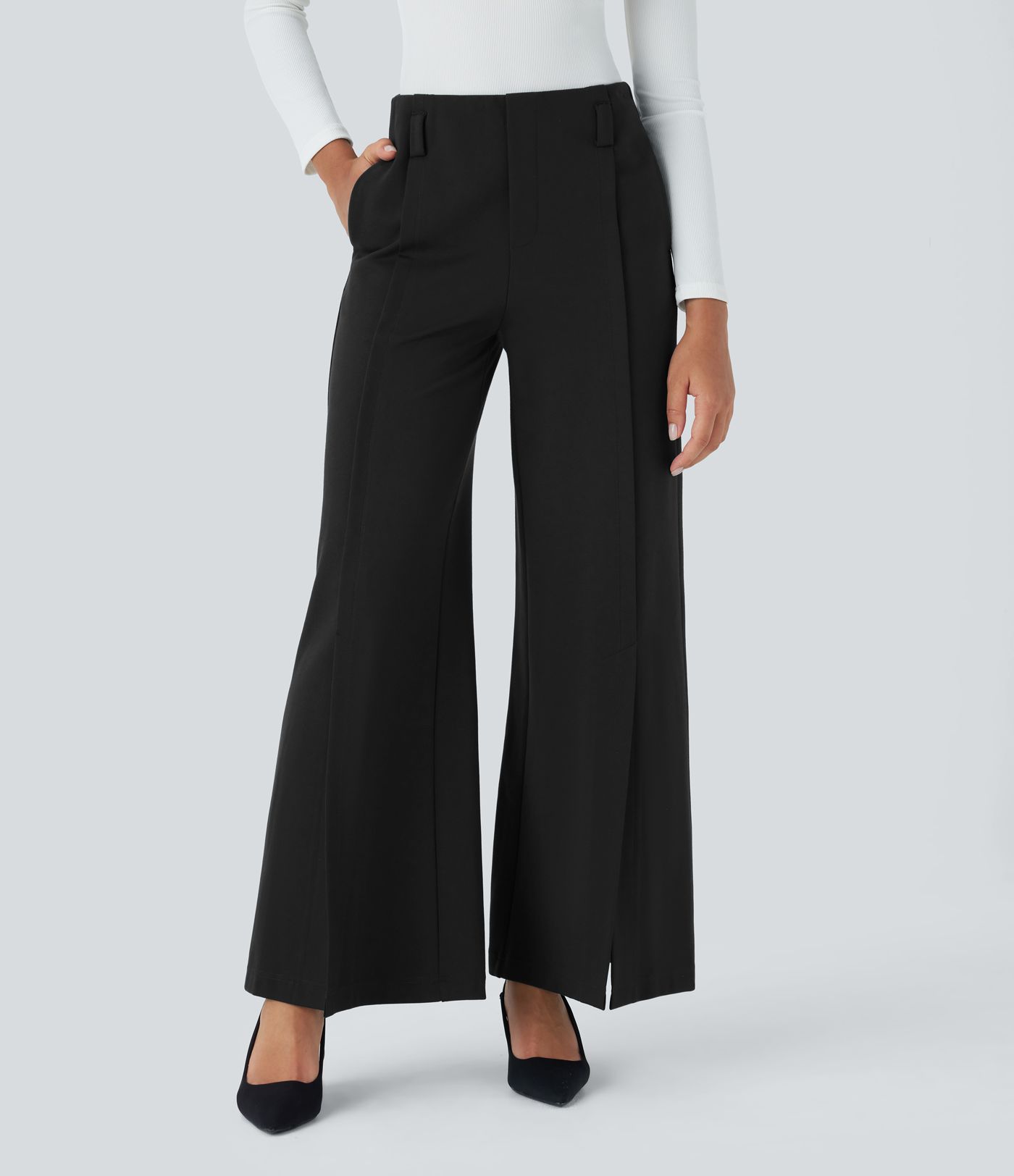 Halara Flex™ SculptKnit High Waisted Pocket Wide Leg Work Pants