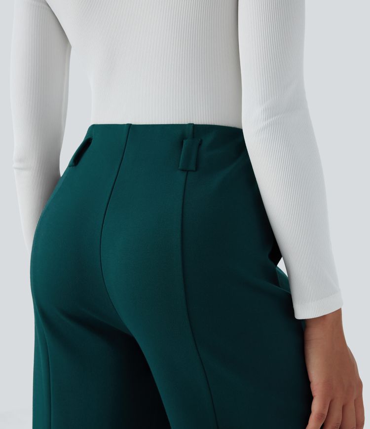 Pantalón Halara Flex™ oficina abertura pierna ancha bolsillo lateral tiro alto