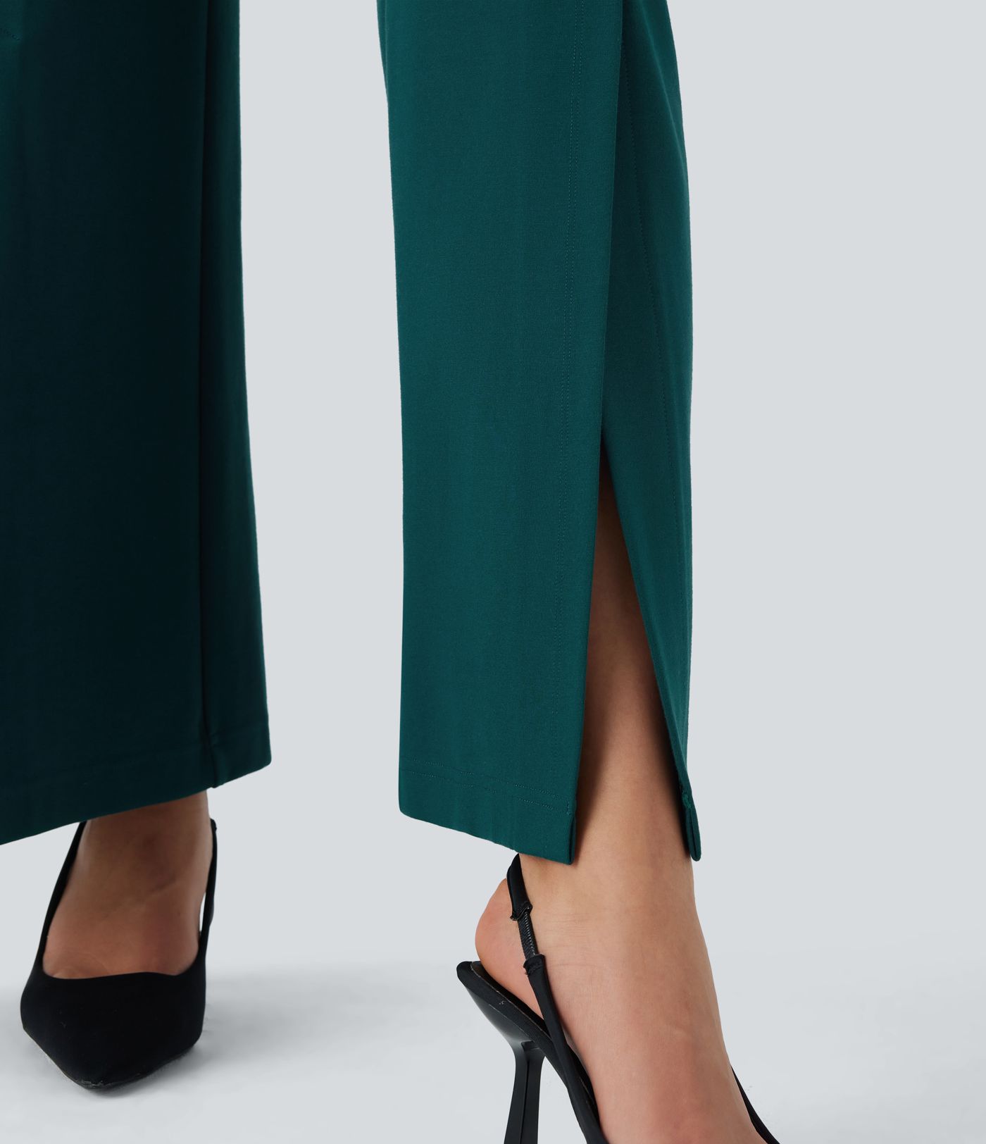 Pantalón Halara Flex™ oficina abertura pierna ancha bolsillo lateral tiro alto