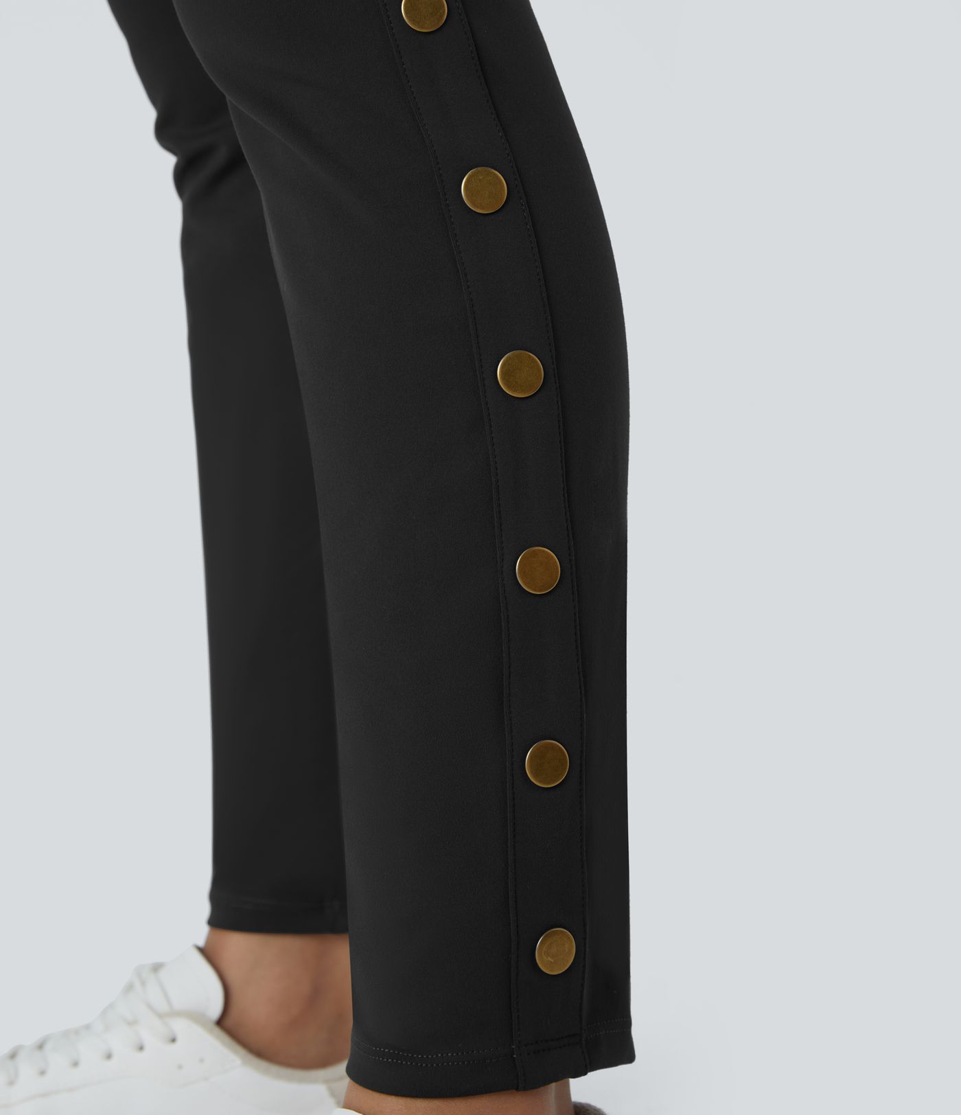 DayStretch High Waisted Decorative Pocket Skinny Ankle Length Casual Trousers