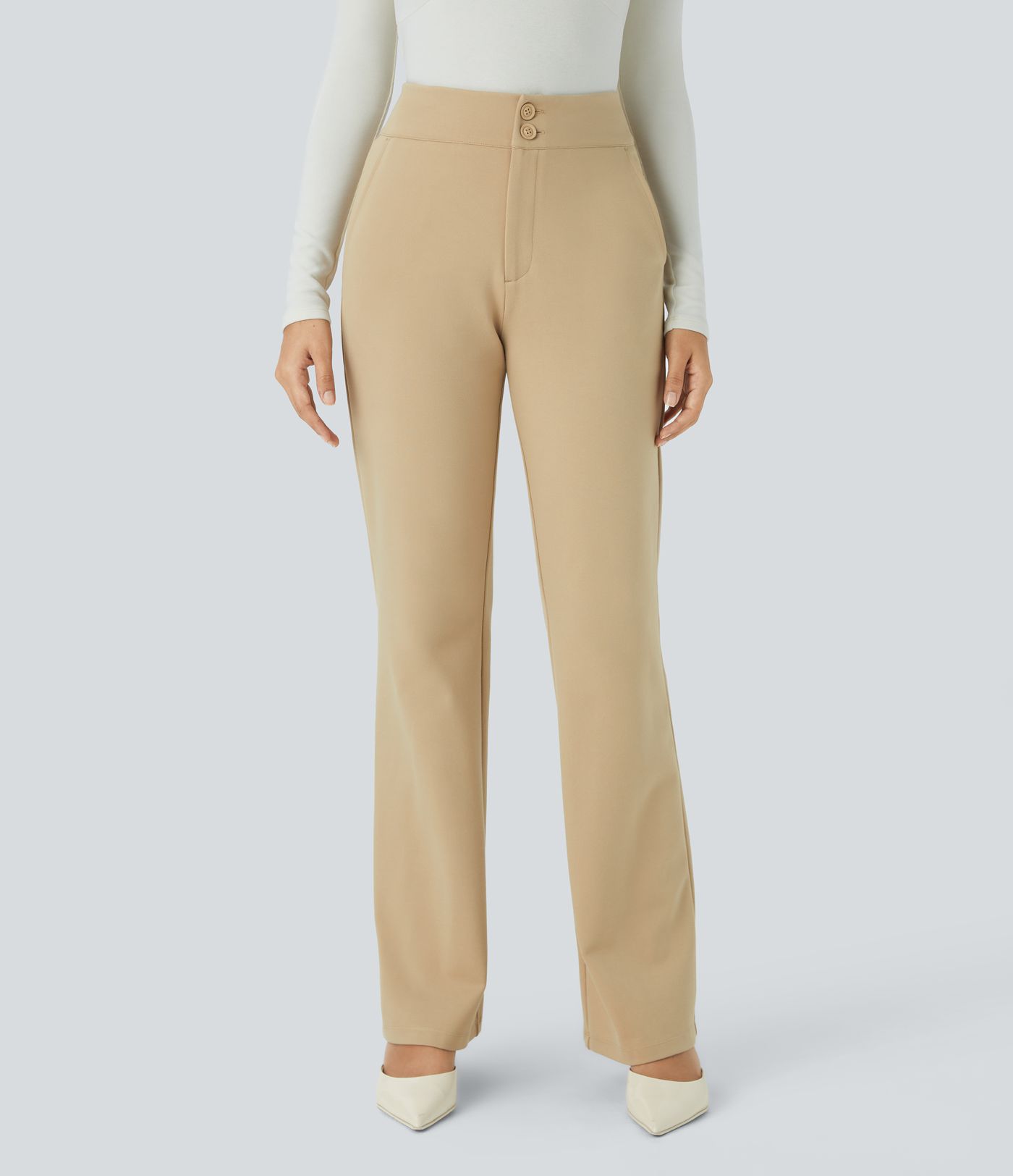 Halara Flex™ SculptKnit High Waisted Zipper Pocket Slim Fit Work Trousers