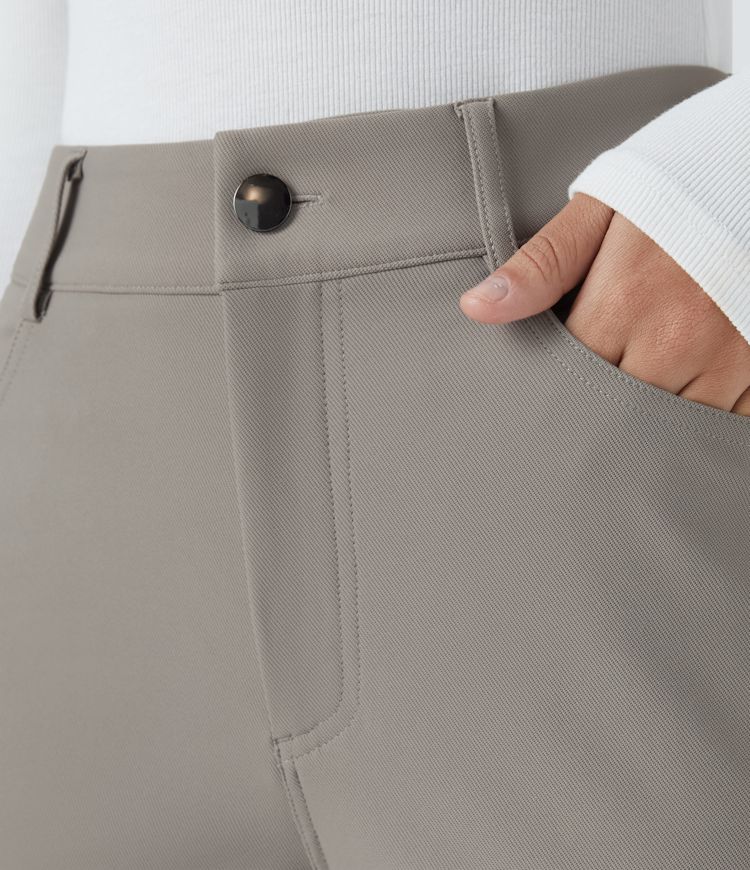 Halara Flex™ High Waisted Zipper Pockets Ankle Length Slim Twill Work Pants