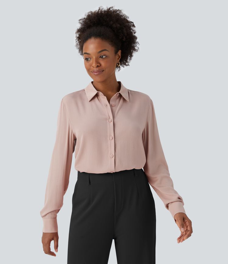 Collared Button Long Sleeve Work Shirt