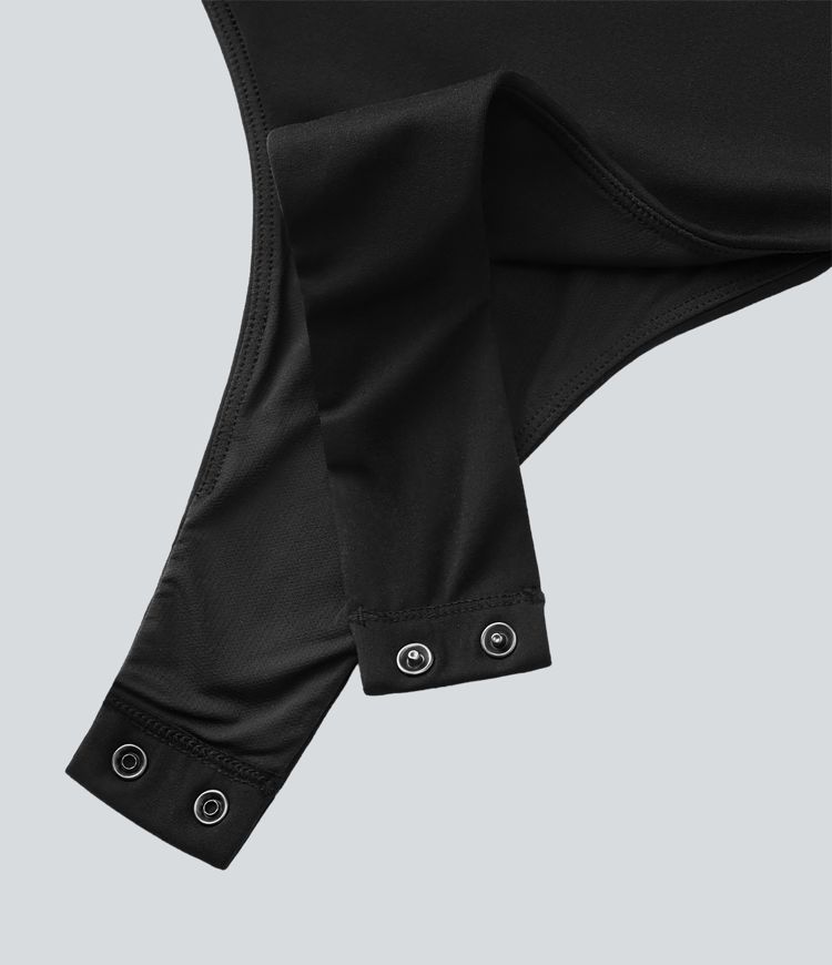 Softlyzero™ U-Neck Button Long Sleeve Casual Bodysuit UPF50+