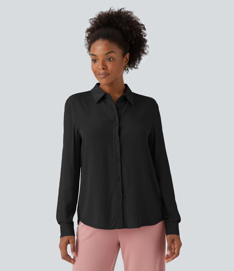 Collared Button Long Sleeve Work Shirt