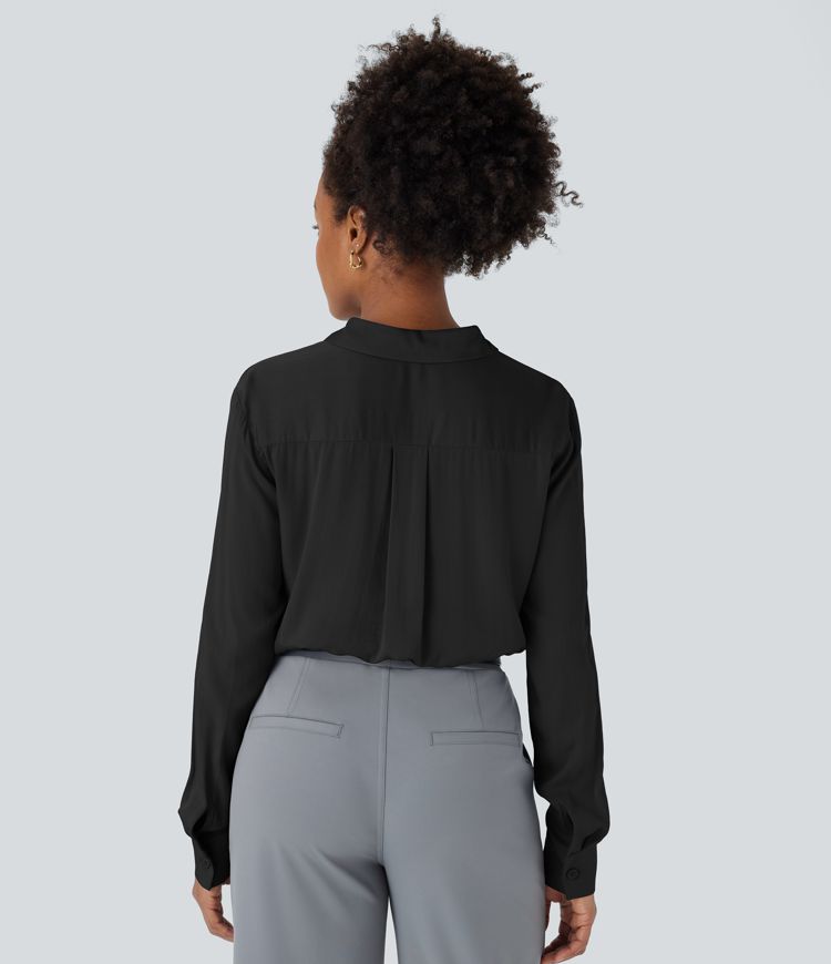 Collared Button Long Sleeve Work Shirt