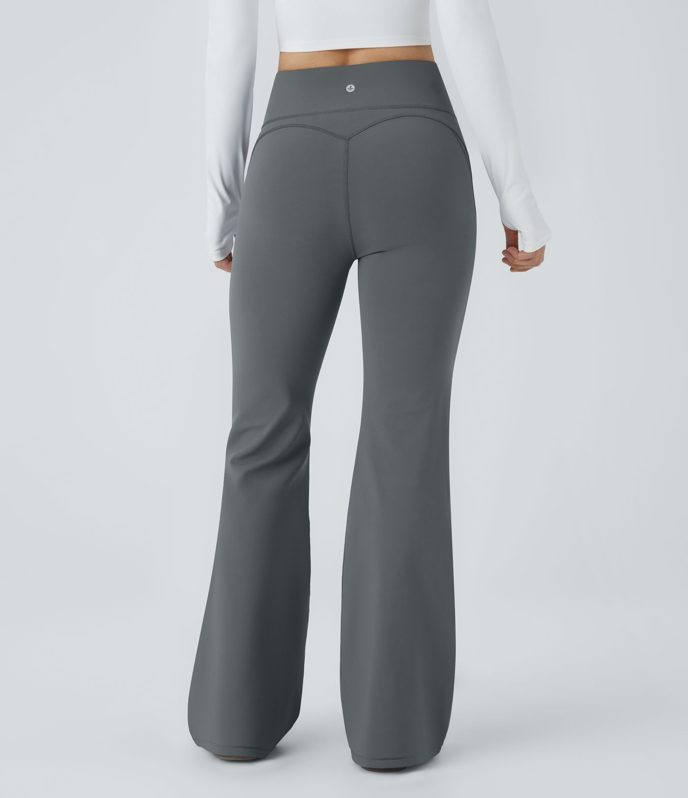 V Shaped High Waisted Thermal Yoga Flared Trousers