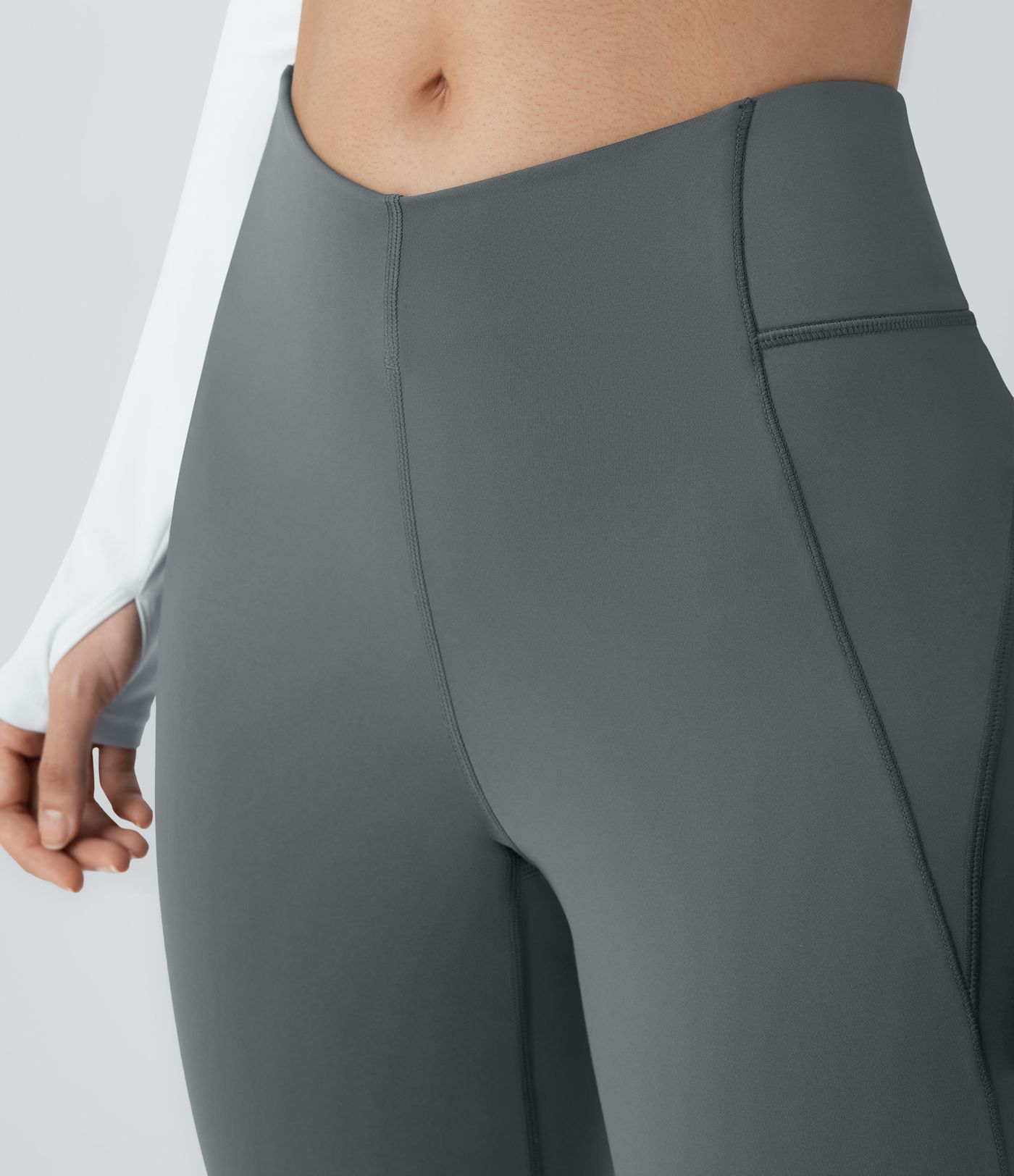 V Shaped High Waisted Thermal Yoga Flared Trousers