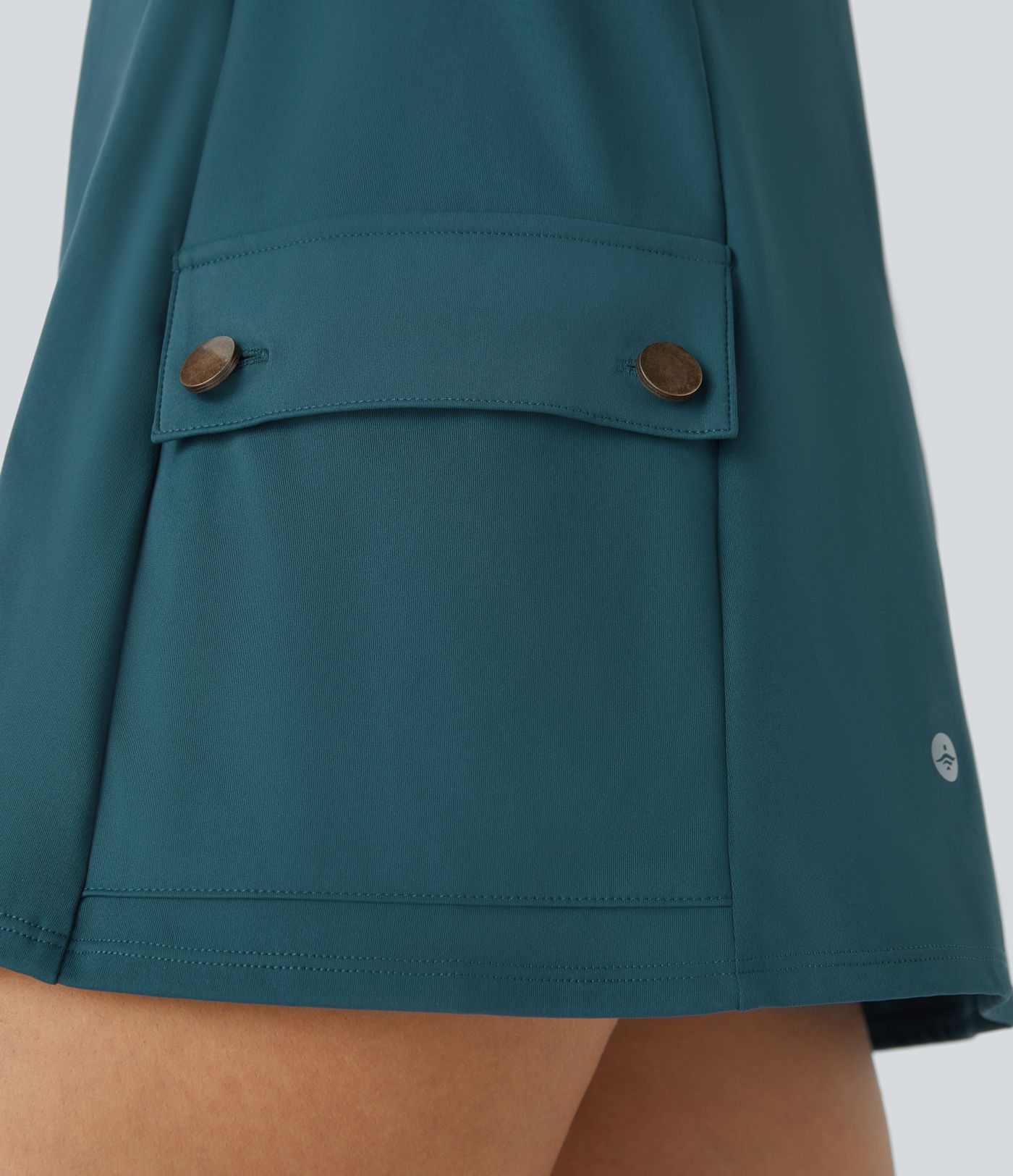 Front Half Zip Side Cargo Pocket Backless 2-Piece Quick Dry Mini Tank Active Dress