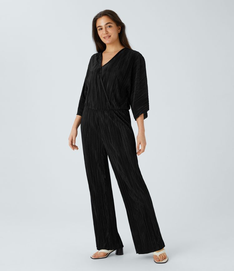 V Neck Long Sleeve Casual Jumpsuit