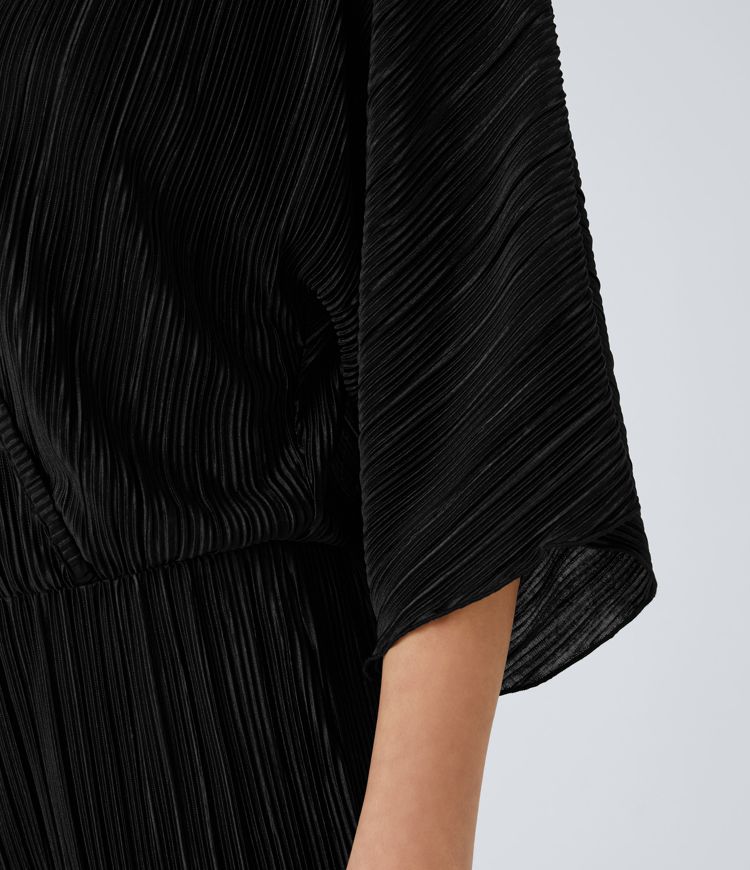 V Neck Button Long Sleeve Casual Jumpsuit