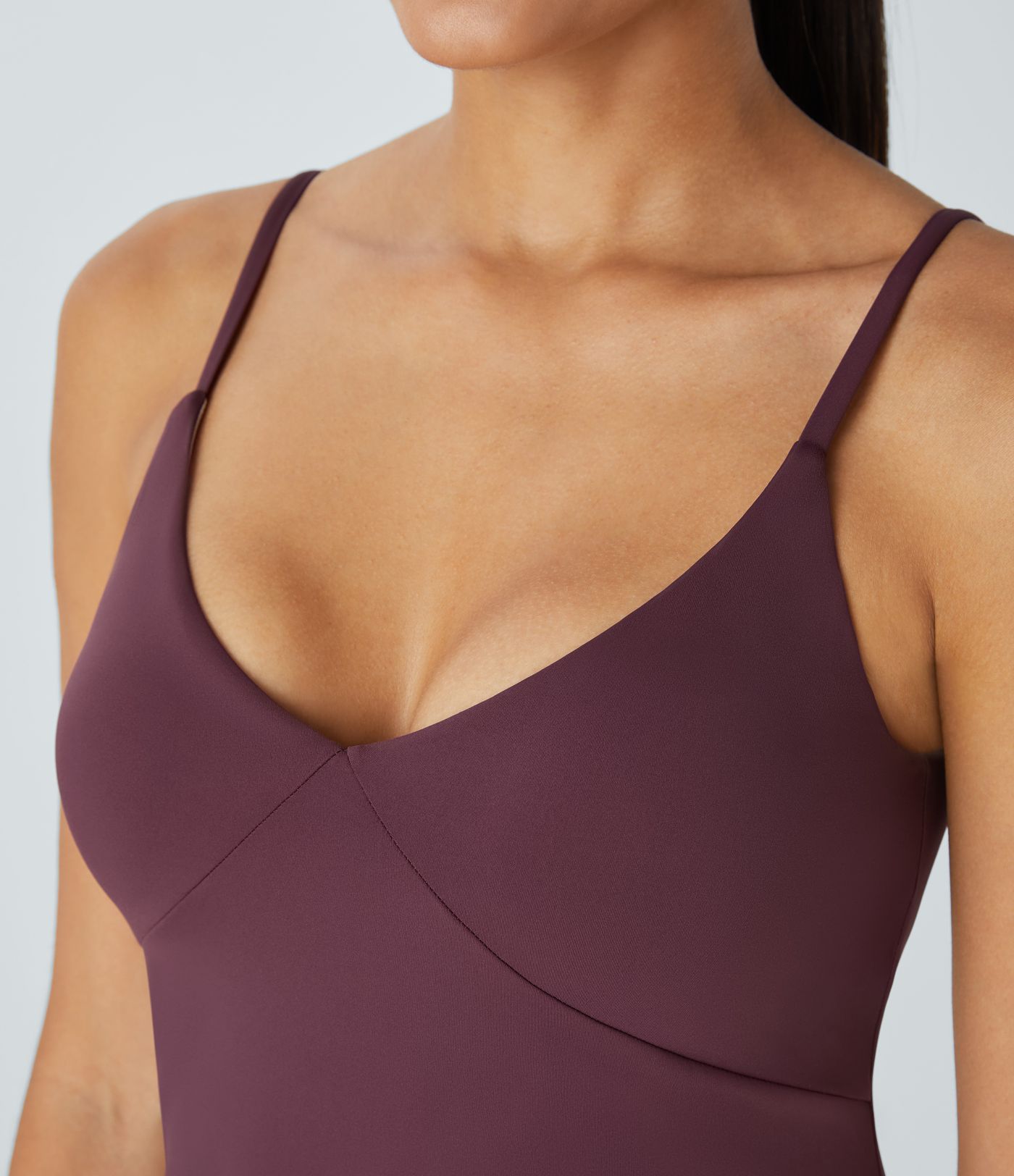 Asymmetric Pleated Hem Midi Slip Dance Active Dress