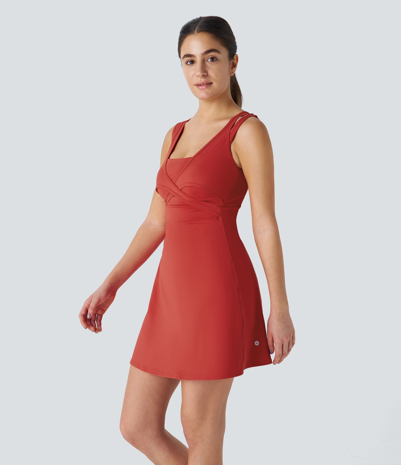 Softlyzero™ QuickDry - Rückenfreies 2-in-1 Tennis-Mini-Aktivkleid mit Doppelträgern und Seitentasche