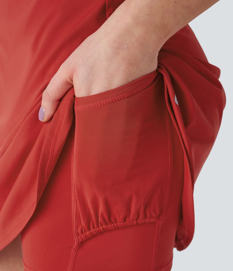 SoftlyZero™ QuickDry Double Straps 2-in-1 Pocket Mini Tennis Active Dress