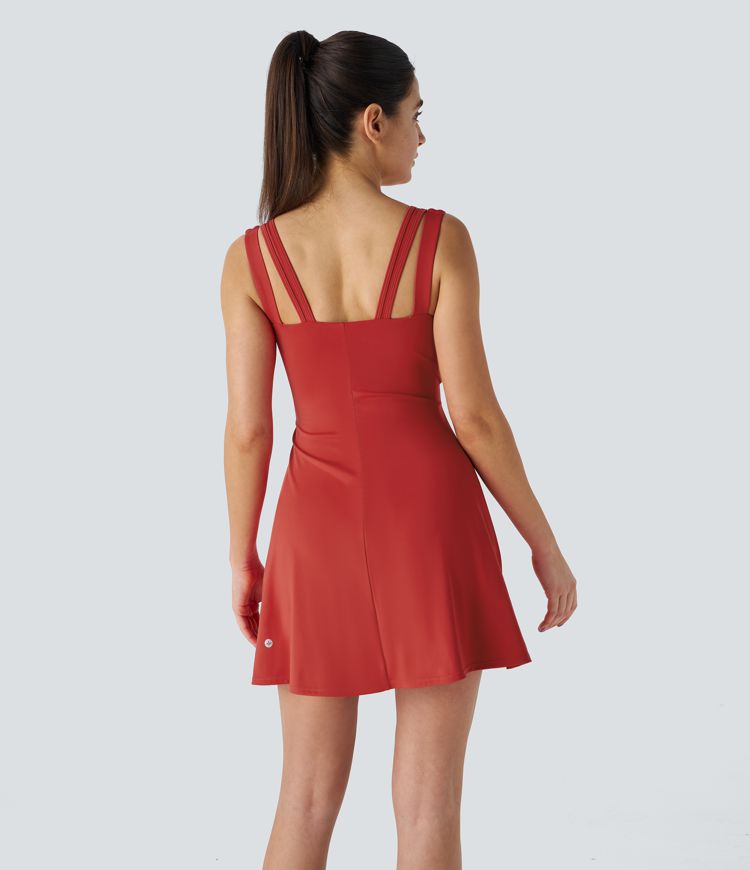 SoftlyZero™ QuickDry Double Straps 2-in-1 Pocket Mini Tennis Active Dress