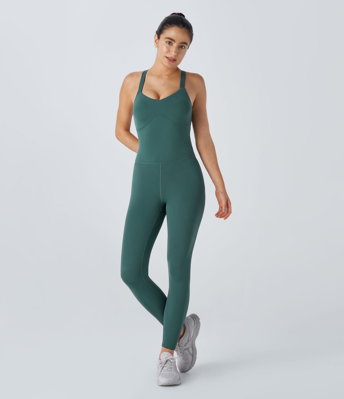 Softlyzero™ Crisscross Backless Sleeveless Skinny Yoga Jumpsuit-UPF50+