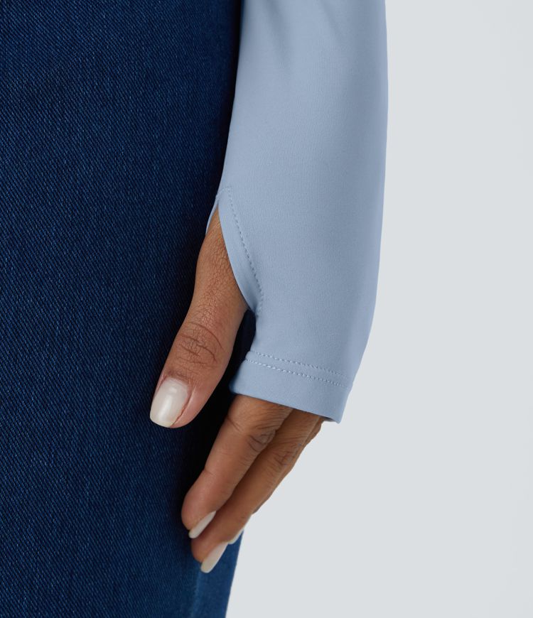 Top deportivo yoga abertura pulgar manga larga cruzada sin espalda