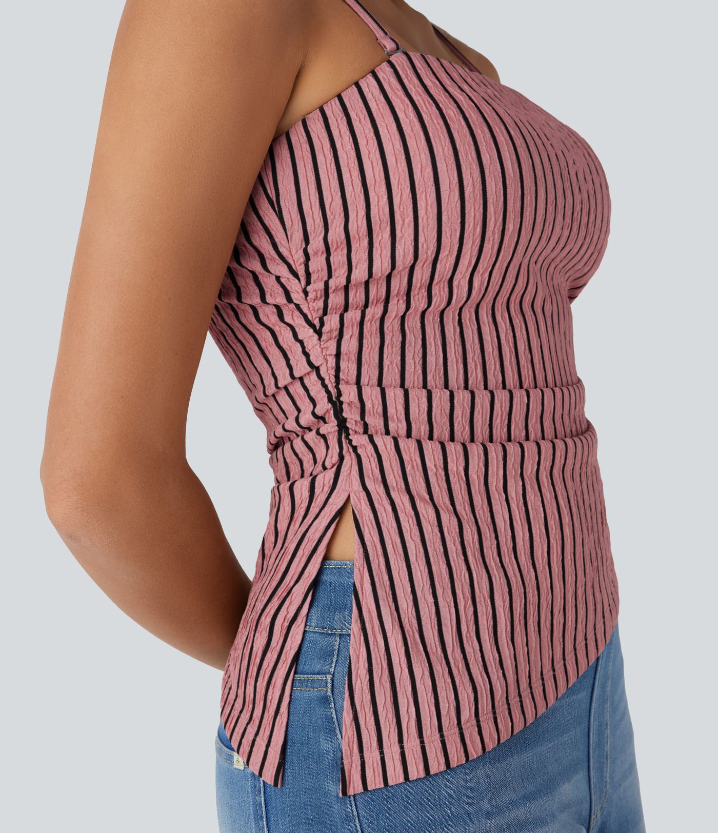 Nuimama petneša, asimetriška apačia, dryžuotas kasdienis topas