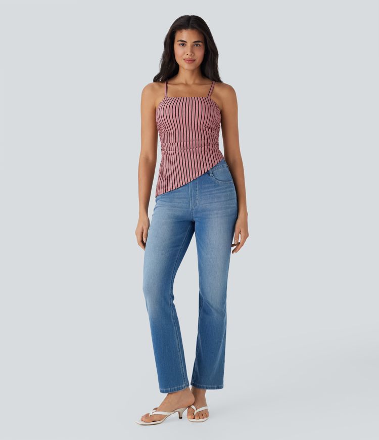 Nuimama petneša, asimetriška apačia, dryžuotas kasdienis topas