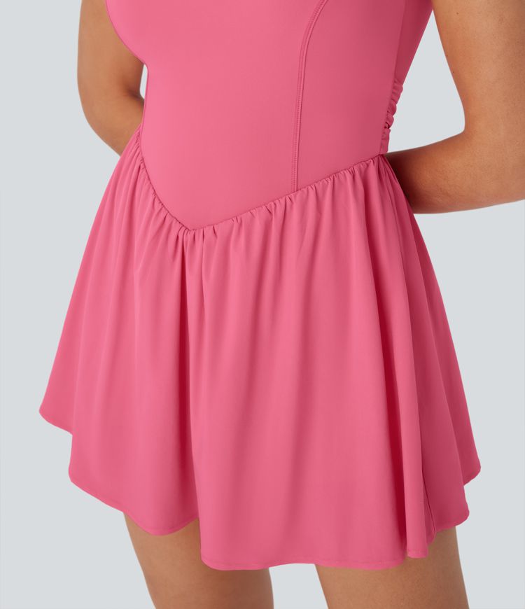 Vestido corto deportivo 2 en 1  Breezeful™ de secado rápido con espalda descubierta y lazo con bolsillo lateral - Edición Easy Peezy