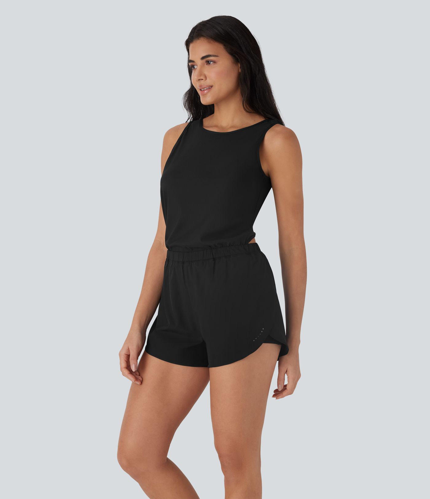 Reflective 2-in-1 Quick Dry Running Playsuit with Pockets-Easy Peezy Edition-UPF50+